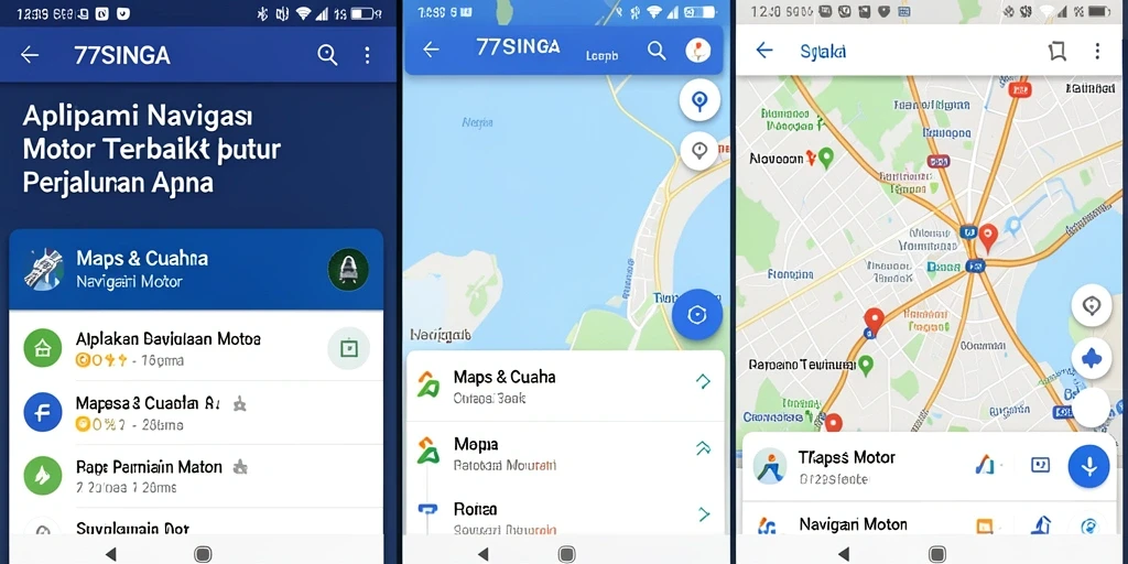 Antarmuka intuitif dari aplikasi Navigasi Motor 77SINGA