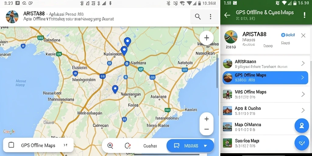 Antarmuka ARISTA88 yang mudah digunakan untuk navigasi offline.