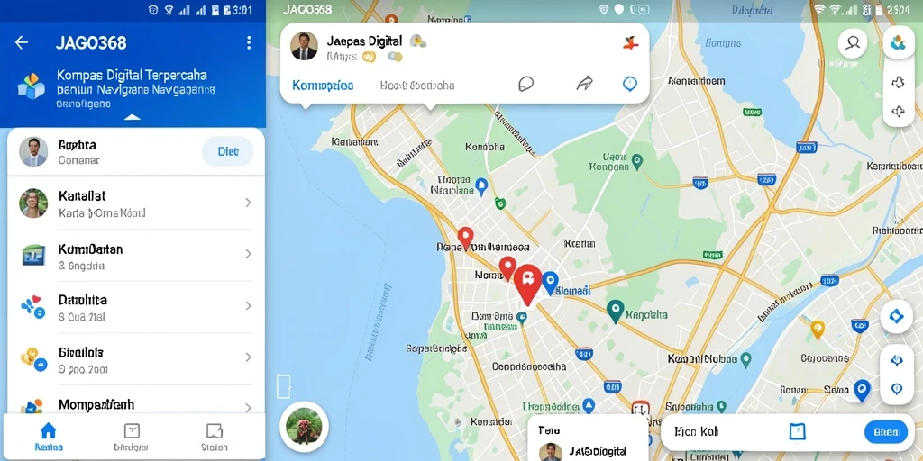 Antarmuka intuitif aplikasi Kompas Digital JAGO368 yang memudahkan navigasi.