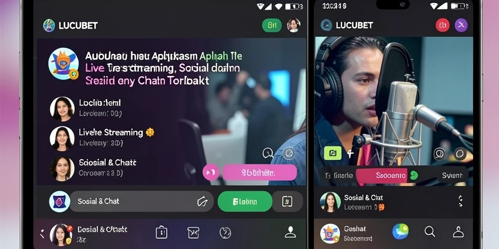 Antarmuka pengguna LUCUBET saat Live Streaming yang menarik dan interaktif.