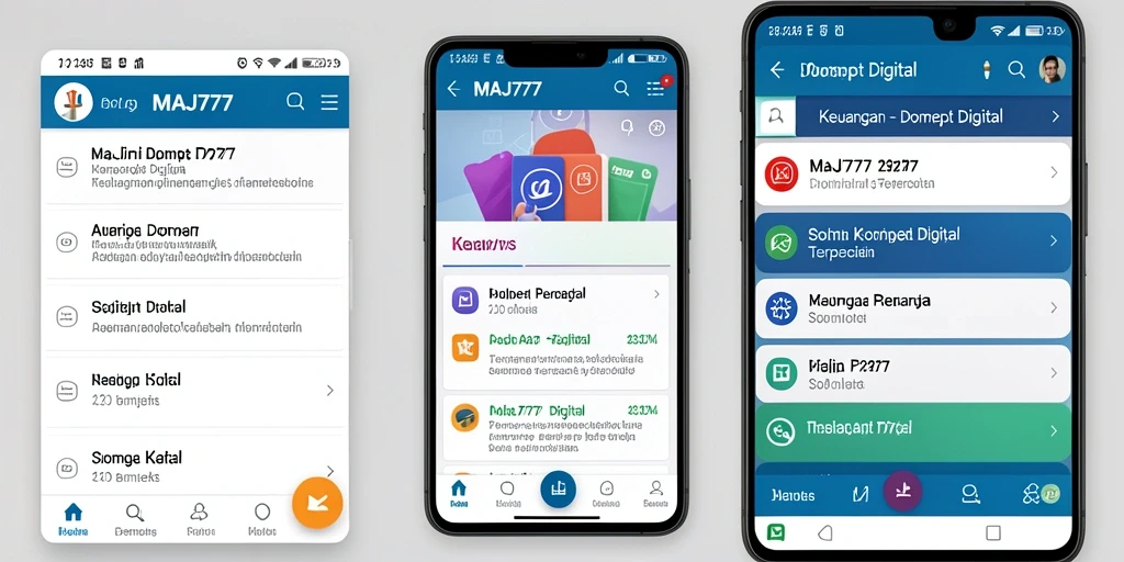Gambaran antarmuka MAJ777 sebagai Dompet Digital yang modern dan efisien.