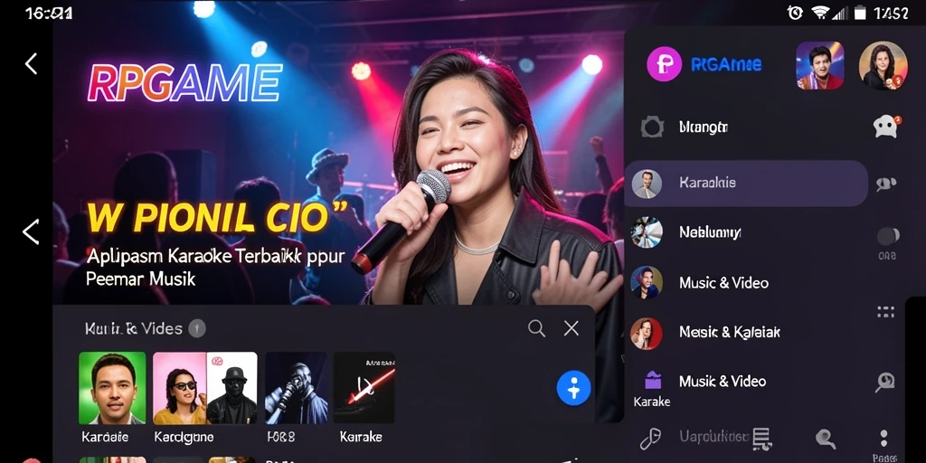 Antarmuka RPGAME yang sederhana dan intuitif untuk karaoke.
