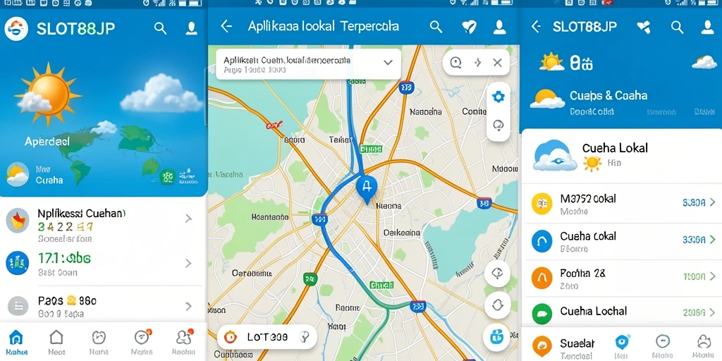 Antarmuka SLOT88JP yang menampilkan informasi cuaca lokal.