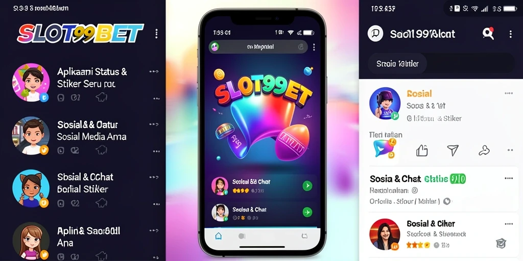 Antarmuka menarik dari aplikasi SLOT99BET dengan pilihan stiker yang beragam.