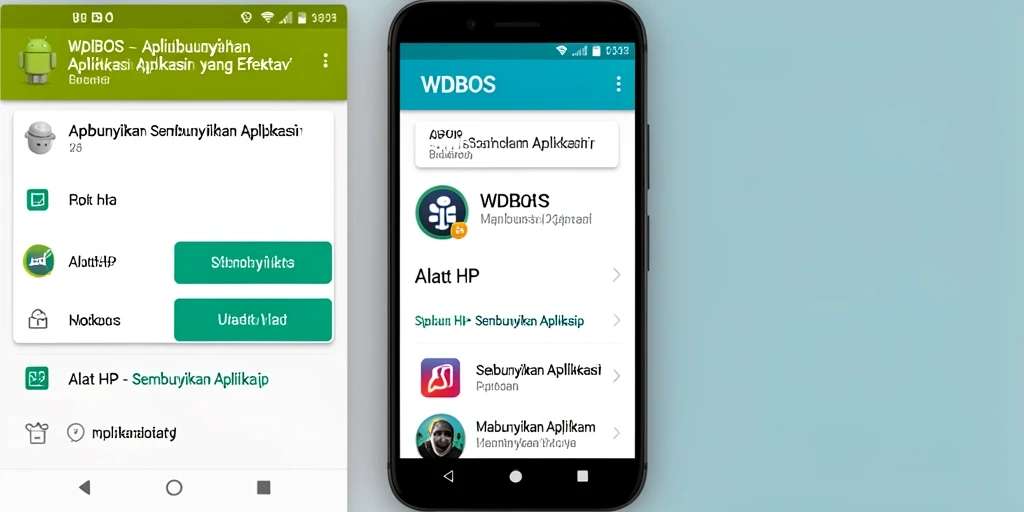 Tampilan antarmuka utama WDBOS untuk menyembunyikan aplikasi.