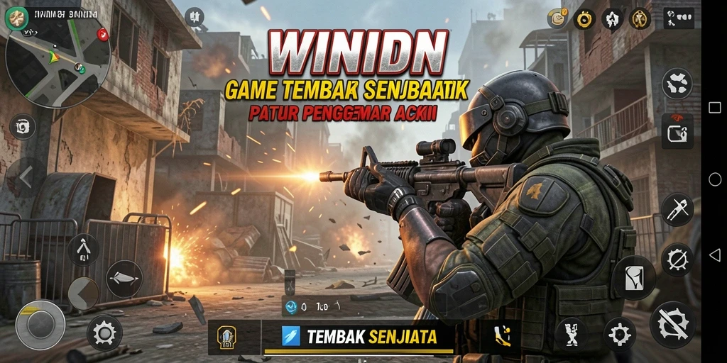 Tampilan antarmuka dinamis dalam game Tembak Senjata WINIDN.